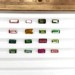 Natural Tourmaline Rectangle Cut 4x2mm 7x4mm Gemstones Loose Stones Jewelry Making