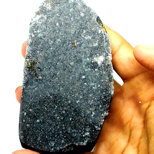 Raw Chalcedony Druzy Slab (250g): Unpolished Crystal Healing Stone