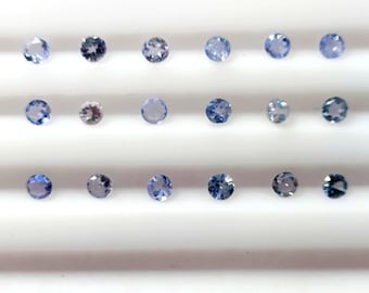 Tanzanite Lot: Faceted Round Gemstones, 30 pcs