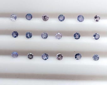 Faceted Tanzanite Gemstones: 2.5mm Round Cut, 3 ct Lot