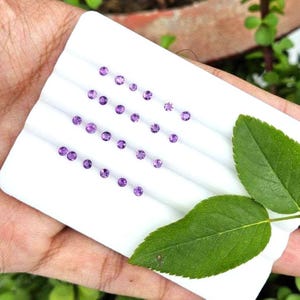 Faceted Amethyst Gemstones: 2-4mm Round Cut Purple Stones - Bulk Lot