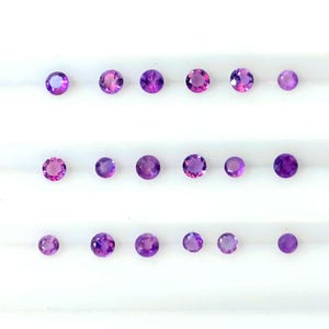 50 Carat Amethyst Lot: 2mm Round Faceted Purple Gemstones