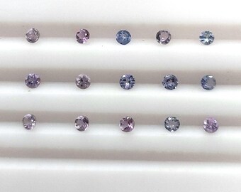 Tanzanite Gemstone Lot: 16 Faceted Round Blue-Violet Stones