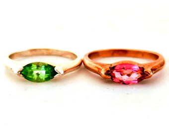 Marquise Birthstone Ring 12x5mm | Custom Made To Order Ring | Minimal Sterling Silver Ring | Personalized Birthstone Jewelry Gift