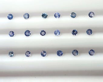 Tanzanite Gemstone Lot: 120 Faceted Round Stones(2mm)