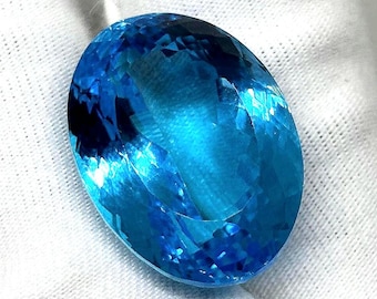 Oval Baby Swiss Blue Topaz Gemstone: December Birthstone