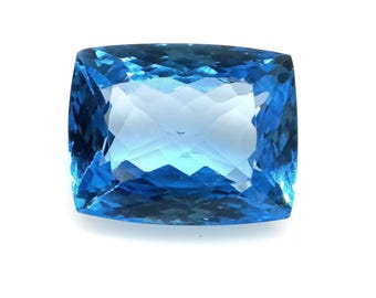 Baby Swiss Blue Topaz Cushion Cut Gemstone: Handmade Faceted