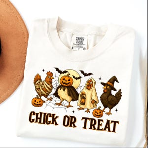 Chick Or Treat Png, Spooky Chicken Halloween Png, Halloween Png, Funny Halloween Chicken Png, Spooky Goose Png, Kids Halloween Png
