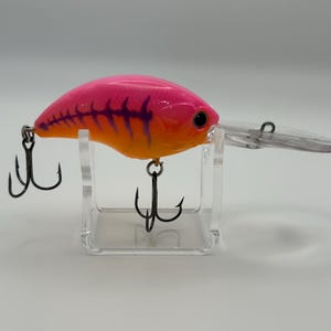 Custom Painted Deep Diver Crankbait Pink/Orange