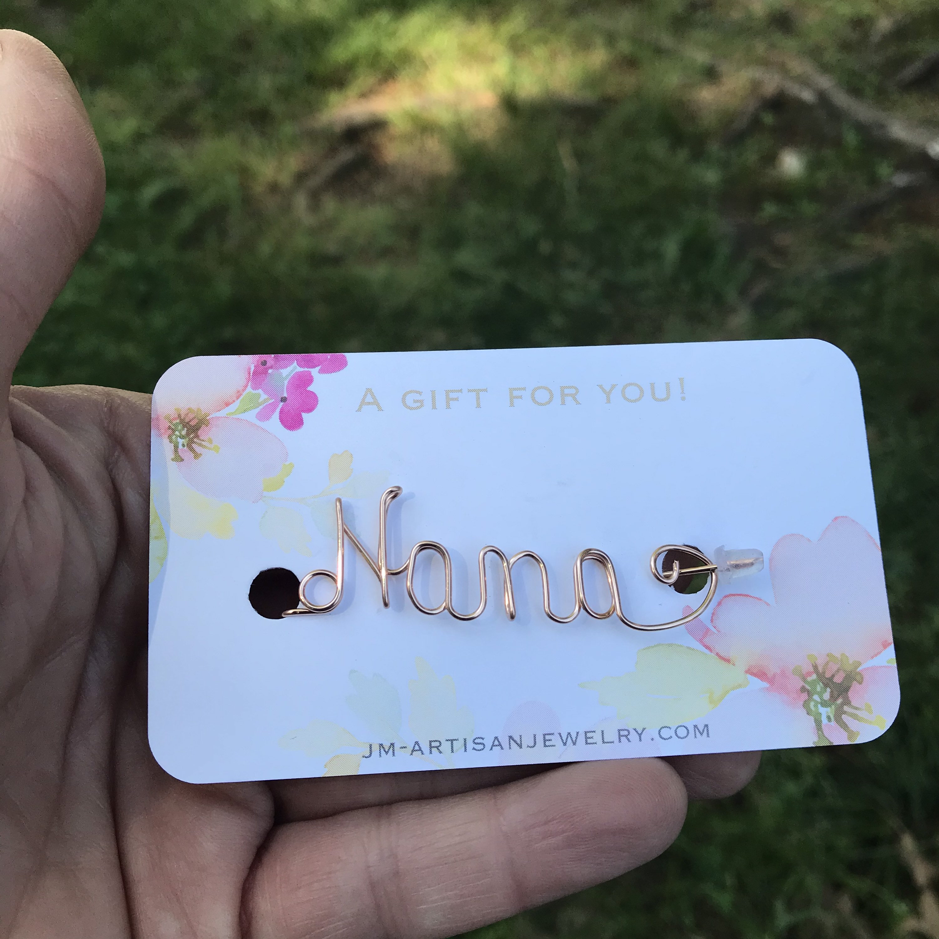 Nana gift. Gifts for Nana. Nana pin. Sterling Silver Wire Name Etsy