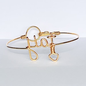 flat bracelet, breast cancer awareness, statement jewelry