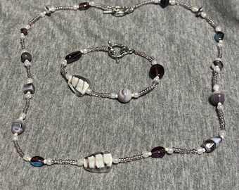 Zestaw kolczyków i naszyjników z koralikami w stylu vintage, ręcznie wykonany, biżuteria z kolekcji rzemieślniczej