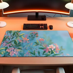 Garden Whispers Desk Mat - Cozy Workspace Decor from the Spring Flowers Collection 64