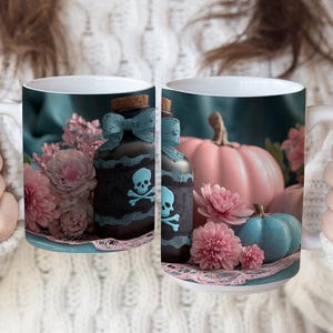 Poisoned Petal Elixir Mug (11oz & 15oz) - Elegant Workspace Decor from the Lace and Lore Collection 03