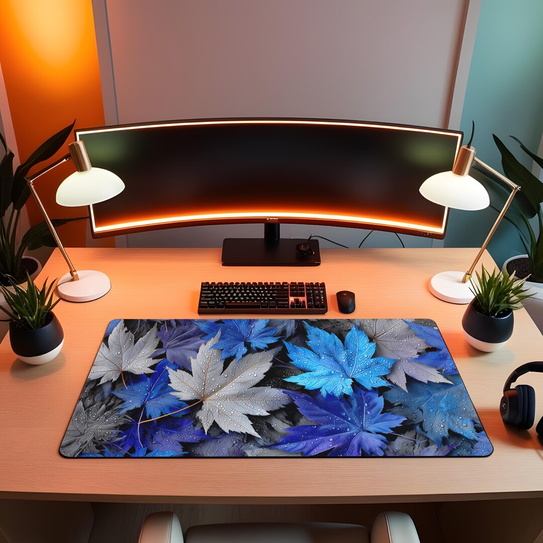 Coldtop Blue Frost Maple Desk Mat - Cozy Workspace Decor From the Vibrant ...