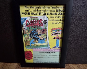 Vintage 1993 TMNT Classic Digest no. 4 print advertisement RARE in frame