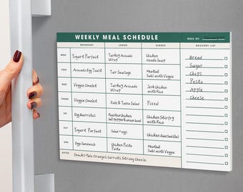 Weekly Magnetic Meal Planner & Tear Off Grocery List - Menu Planner Notepad for Fridge - Grocery Shopping List Notepad – Dinner List