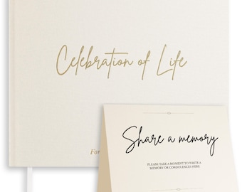 Celebration of Life Guest Book – Funeral Guest Book for Memorial Service _ Keepsake Memory Book for Loved Ones - White