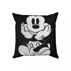 Mickey Mouse Decorative Cushion, Fun Throw Pillow, Kids Room Decor, Cute Home Accent, Gift for Fans, Vintage Disney Style