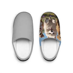 Cozy Dog-Themed Women&#39;s Indoor Slippers, Gift for Dog Lovers, Cute Slippers for Home, Pet Lover Christmas Gift, Animal Print Slippers