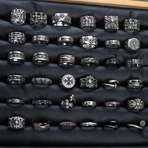 Zilveren Vintage Cross Flower Forever Ring Gothic Design Sieraden Verjaardagsfeestje Kerstcadeaus