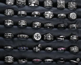 Silber Vintage Kreuz Blume für immer Ring Gothic Design Schmuck Geburtstag Party Weihnachtsgeschenke