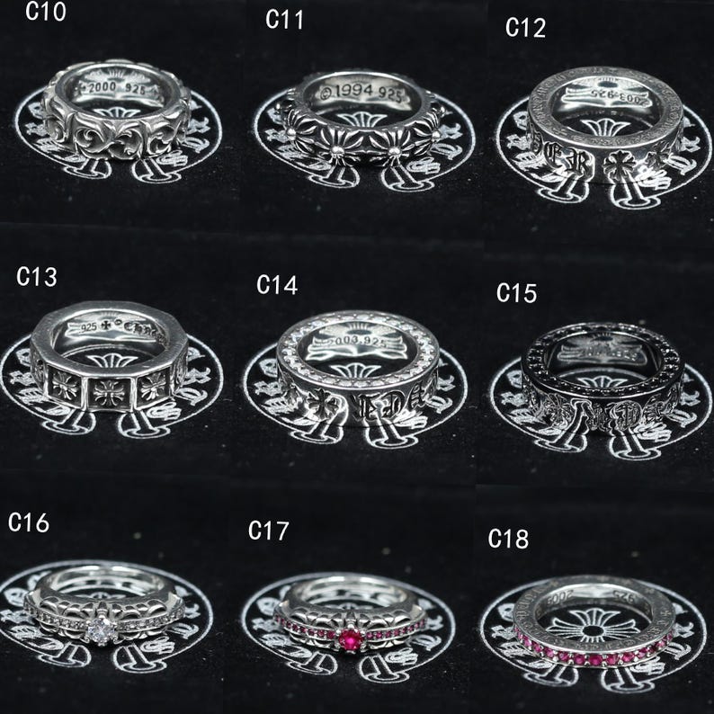 Silver Vintage Cross Flower forever Ring Gothic Design Jewelry Birthday Party Christmas Gifts imagen 3