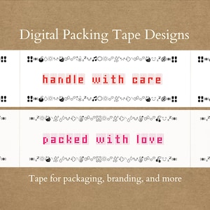 Pixel Packing Tape Designs Set – Packaging/Shipping Tape for Artisan Goods & Business Packaging