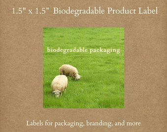 Biodegradable Packaging Dreamy Eco Printable Labels – 1.5" x 1.5” Stickers for Artisan Goods & Business Packaging
