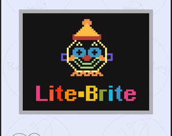 Retro Lite-Brite Needlepoint Chart, 90s Toy Nostalgia (PDF Pattern)