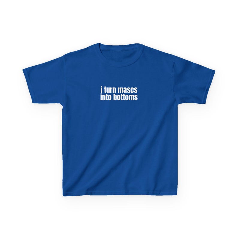 I Turn Mascs Into Bottoms Y2K Baby Tee, Lesbian Baby Fit Shirt, Femme Lesbian, LGBTQ Pride T-Shirt, Trans Pride Shirt Royal