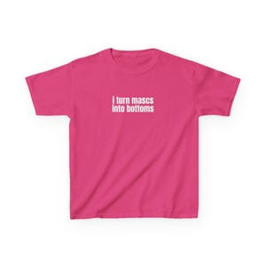 I Turn Mascs Into Bottoms Y2K Baby Tee, Lesbian Baby Fit Shirt, Femme Lesbian, LGBTQ Pride T-Shirt, Trans Pride Shirt Heliconia