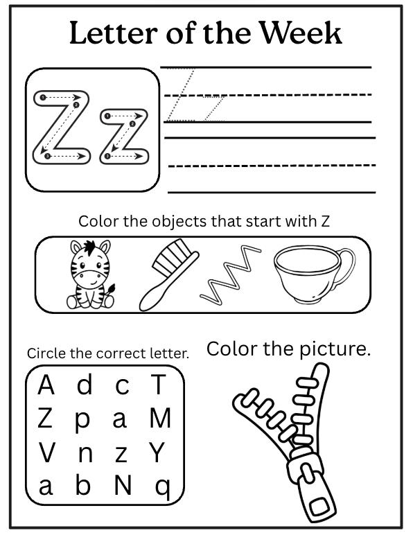 Letter of the Week Worksheet - Etsy