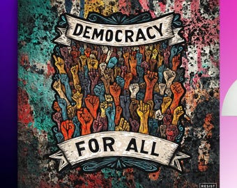 Diverse Erhöhte Fäuste Democracy Kunstdruck: Politischer Widerstand Poster