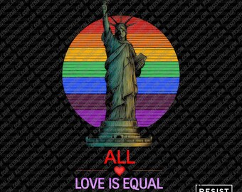 Adesivo de Orgulho LGBTQ+: Decalque colorido "Love Is Love" para celebrar a igualdade entre homossexuais, lésbicas e gays