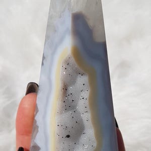 Druzy Agate Quartz Tower: Sparkling Crystal Tower from Brazil