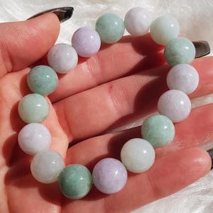 Burmese Lavender Jadeite Bracelet - All Natural 12mm / Jewelry / Crystal / High Grade
