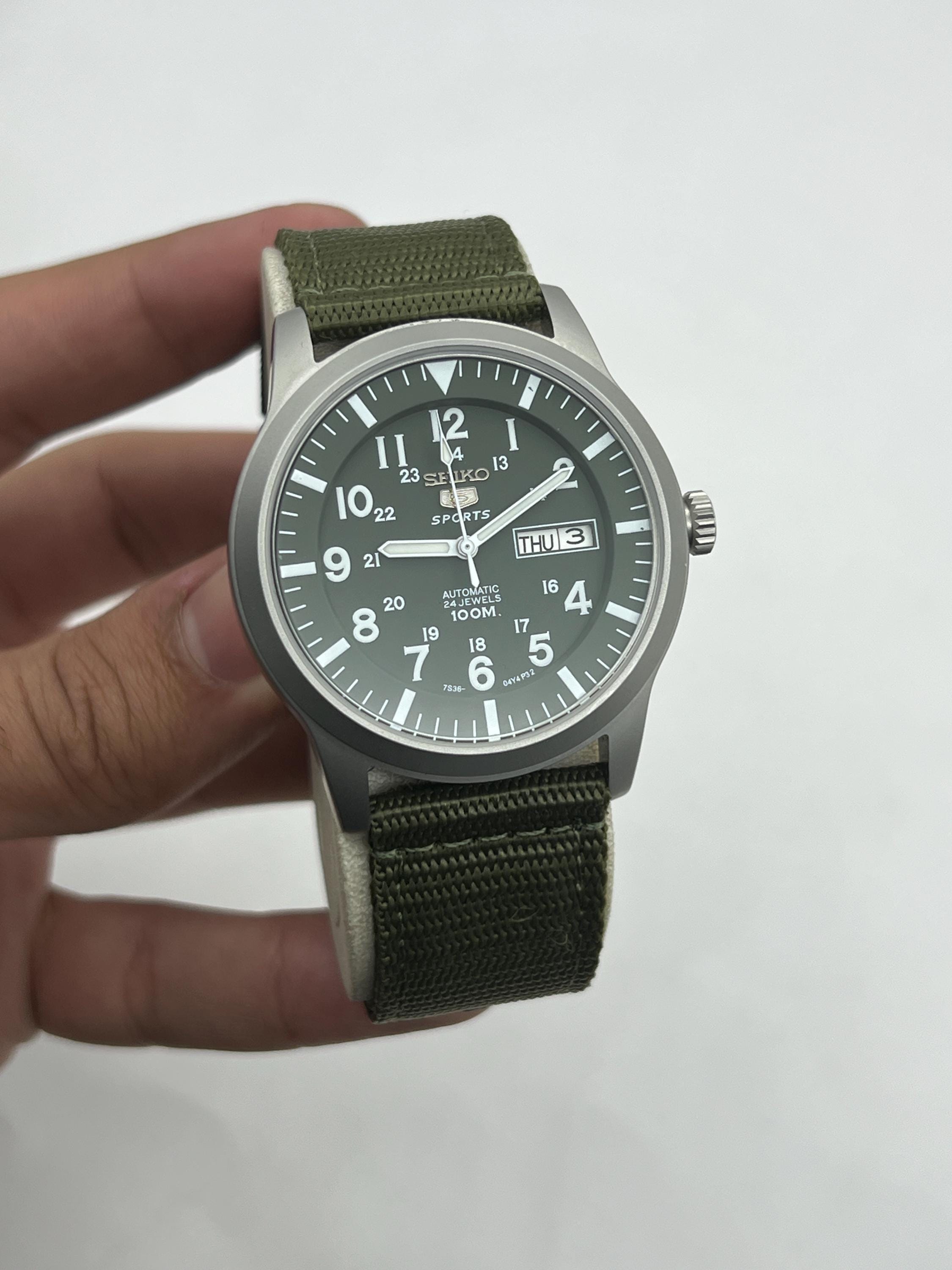Seiko 5 Sports Automatic Green Dial Field Watch 7S36-03J0 Men's