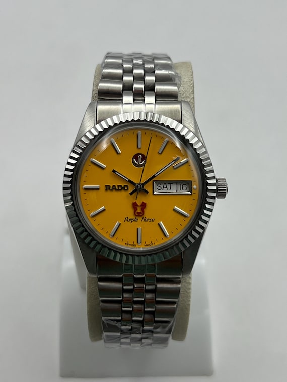 Vintage Rado Purple Horse Watch: Swiss Made Automatic Day-date - Etsy