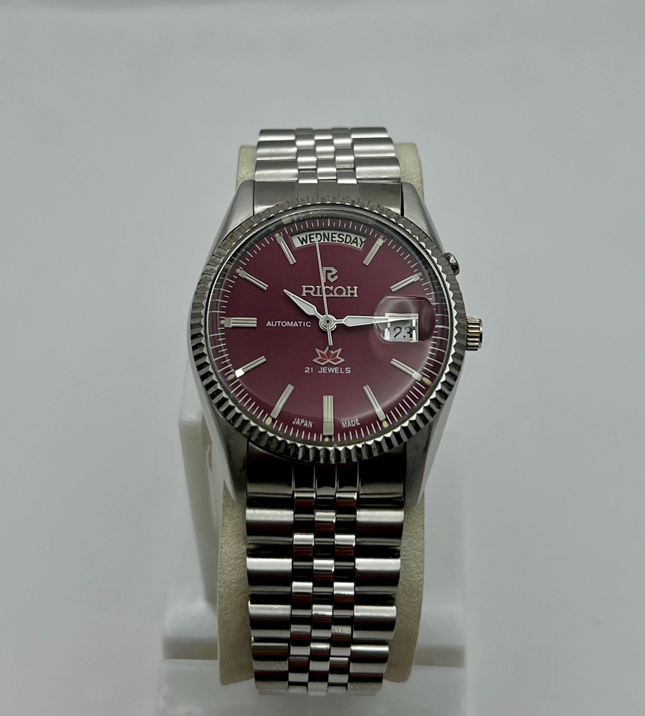 Ricoh President Beauty Cherry Sunbrust Dial Automatic 21 Jewels