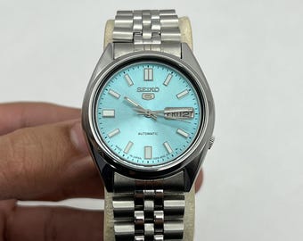 SEIKO 5 SNX447 アイスブルー サンバースト ダイヤル 自動巻き 17 石 