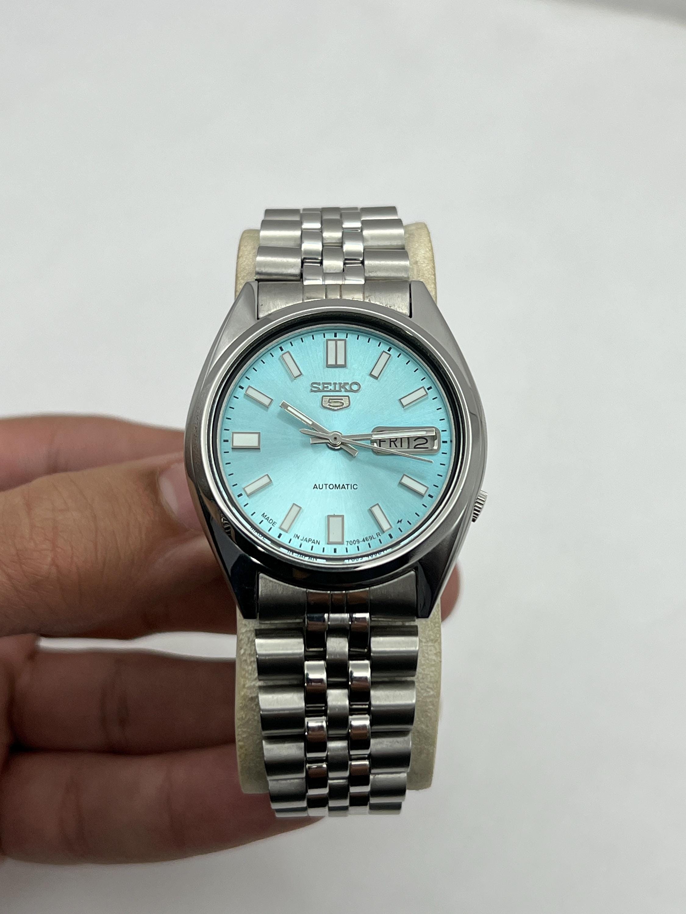 SEIKO 5 SNX447 ICE-BLUE Sunburst Dial Automatic 17 Jewels Men's