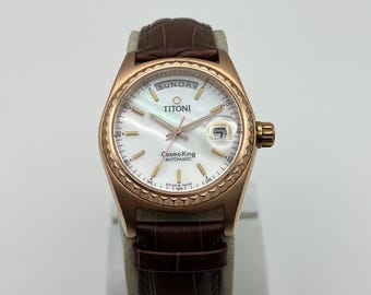 Titoni Cosmo King Automatic 737-360 Fluted Bezel Vintage Men's