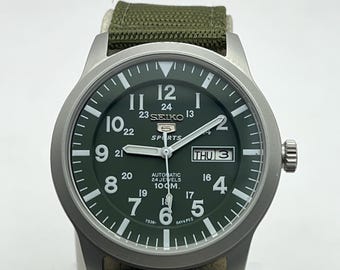 Seiko 5 Sports Automatic Green Dial Field Watch 7S36-03J0 Men's