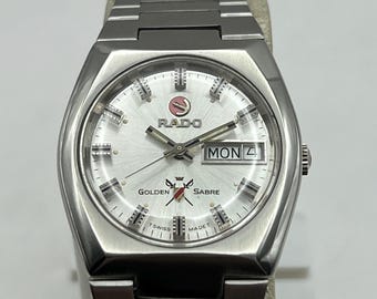 Vintage Rado Golden Sabre Automatic Watch, Swiss Made Day-date - Etsy