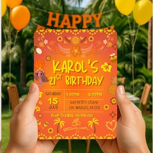 Karol G Tropicoqueta Birthday Invitation – Custom Made For You – Summer Theme Party Invite + FREE Wallpaper