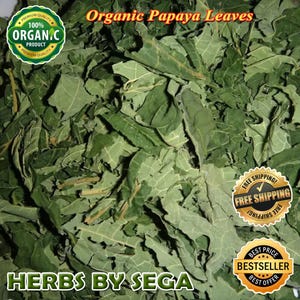 25 Grams Organic Dried Papaya Leaf: Natural Carica Papaya