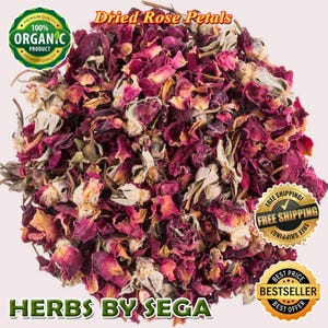 Pétalas de Rosa Vermelha Secas Orgânicas: Rosa Centifolia, Ervas de Bruxaria (2 KG Inteiras)