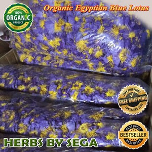 Organic Egyptian Blue Lotus, 25 KG BULK Whole Flowers, Meditation Tea, Premium Blue Lotus Flowers, Chakra Lotus, Freshly Made To Orders