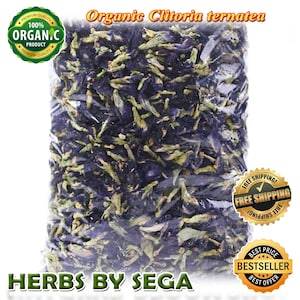 Butterfly Pea, Clitoria ternatea, Premium Qulity Air Dehydrated, Organic Whole Flower, Detox Tea